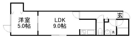 フロルドゥコルザII 201｜北海道札幌市白石区平和通１１丁目北(賃貸アパート1LDK・2階・34.24㎡)の写真 その2