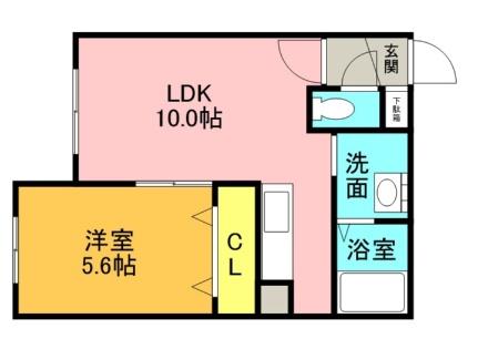 メゾンＢ＆Ｍ 201｜北海道札幌市厚別区厚別中央三条３丁目(賃貸マンション1LDK・2階・36.34㎡)の写真 その2