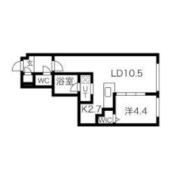 Ｒｉｖｉｅｒａ南郷（リヴィエラ南郷） 4階1LDKの間取り