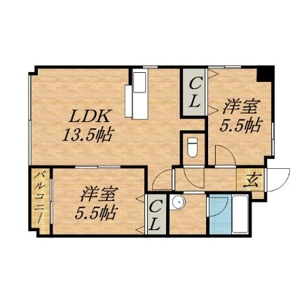 ノヴァシャトン 801｜北海道札幌市東区本町二条３丁目(賃貸マンション2LDK・8階・53.61㎡)の写真 その2