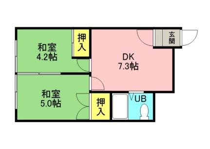 仲山マンションＡ 201｜北海道札幌市東区北二十条東２丁目(賃貸アパート2DK・2階・32.00㎡)の写真 その2