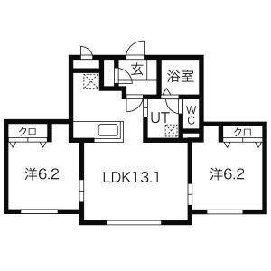 ルミナス本町 0402｜北海道札幌市東区本町二条４丁目(賃貸マンション2LDK・4階・56.21㎡)の写真 その2