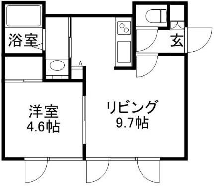 ルミエールサンク 201｜北海道札幌市東区北二十五条東１４丁目(賃貸アパート1LDK・2階・31.40㎡)の写真 その2