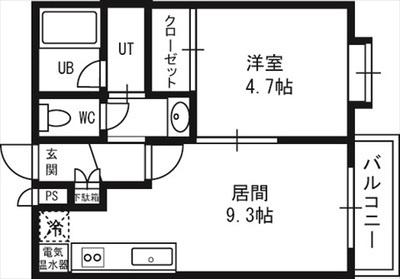 ドローム21 00102｜北海道札幌市北区北二十一条西３丁目(賃貸マンション1LDK・1階・31.86㎡)の写真 その2