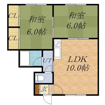 マンション昇竜 105｜北海道札幌市北区新川三条１丁目(賃貸アパート2LDK・1階・51.84㎡)の写真 その2