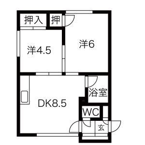 リラハイツ 201｜北海道札幌市東区北四十三条東７丁目(賃貸アパート2DK・2階・39.69㎡)の写真 その2