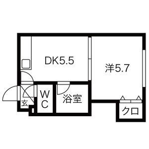 ハイムプレステージ 202｜北海道札幌市東区北十五条東１丁目(賃貸マンション1DK・2階・24.46㎡)の写真 その2