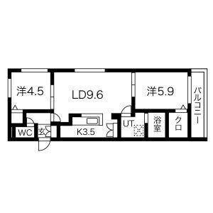 ルビア北16条 402 ｜ 北海道札幌市東区北十六条東１２丁目（賃貸マンション2LDK・4階・51.53㎡） その2