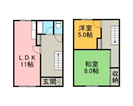 むつみ荘 103｜北海道札幌市南区澄川二条２丁目(賃貸アパート2LDK・1階・52.00㎡)の写真 その2