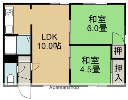 森林ハイツ ｜北海道札幌市清田区真栄一条２丁目(賃貸アパート2LDK・2階・40.00㎡)の写真 その2