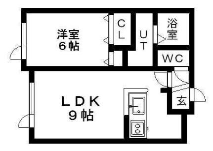 チェリーハイツ 0102｜北海道札幌市清田区真栄一条２丁目(賃貸アパート1LDK・1階・34.02㎡)の写真 その2