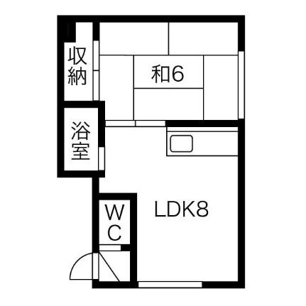 ハイツ80 202｜北海道札幌市清田区北野二条２丁目(賃貸アパート1LDK・2階・35.80㎡)の写真 その2