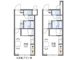 レオパレスコラソンII 1階1Kの間取り