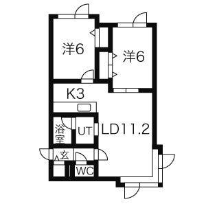 アークコート月寒公園 102｜北海道札幌市豊平区平岸七条１３丁目(賃貸アパート2LDK・1階・55.08㎡)の写真 その2