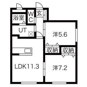 Ｗｈｉｔｅ　Ｍｏｔｈｅｒｓ 101｜北海道札幌市豊平区旭町３丁目(賃貸マンション2LDK・1階・55.46㎡)の写真 その2