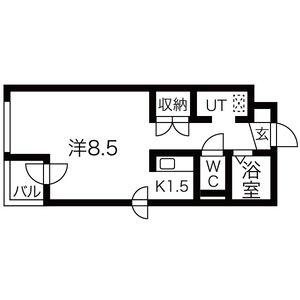 グレイシャス平岸 105｜北海道札幌市豊平区平岸一条２丁目(賃貸マンション1K・1階・27.18㎡)の写真 その2