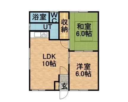 グレイス月寒 6｜北海道札幌市豊平区月寒東二条１８丁目(賃貸アパート2LDK・1階・46.20㎡)の写真 その2