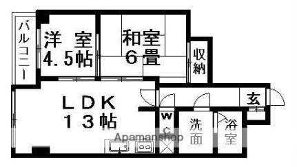 パークアヴェニュー広和？10 402｜北海道札幌市豊平区美園五条１丁目(賃貸マンション2LDK・4階・41.01㎡)の写真 その2