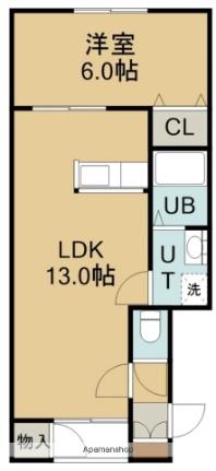 スペース万代IV 101｜北海道函館市万代町(賃貸アパート1LDK・1階・42.64㎡)の写真 その2
