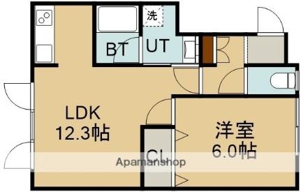 アイエスハイムI 1-A｜北海道函館市昭和４丁目(賃貸アパート1LDK・1階・41.31㎡)の写真 その2