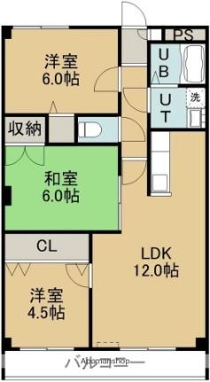 ファンデーションII 405｜北海道北斗市追分１丁目(賃貸マンション3LDK・4階・62.73㎡)の写真 その2