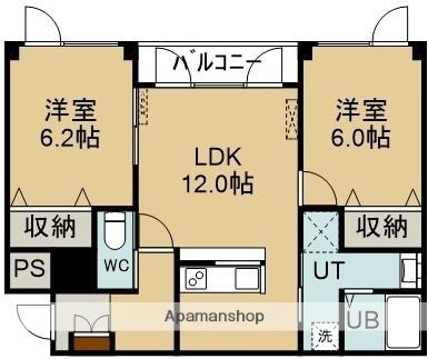 アンビション白鳥II 105｜北海道函館市白鳥町(賃貸マンション2LDK・1階・53.60㎡)の写真 その2