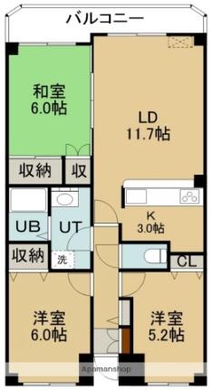 マンションリヴァージュ 107｜北海道函館市田家町(賃貸マンション3LDK・1階・70.37㎡)の写真 その2