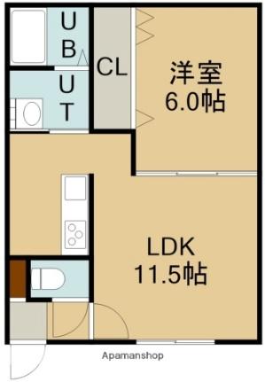 イル・ソーレ湯川 101｜北海道函館市湯川町２丁目(賃貸アパート1LDK・1階・39.66㎡)の写真 その2