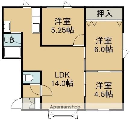 サンハイム吉川II（サンハイムヨシカワツー） 102｜北海道函館市吉川町(賃貸アパート3LDK・1階・57.97㎡)の写真 その2
