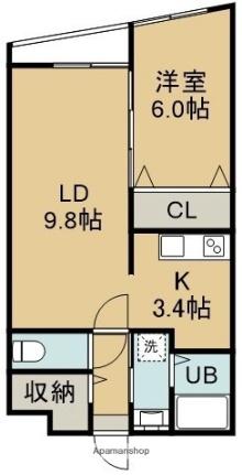 プレザント五稜郭 104｜北海道函館市五稜郭町(賃貸マンション1LDK・1階・41.58㎡)の写真 その2