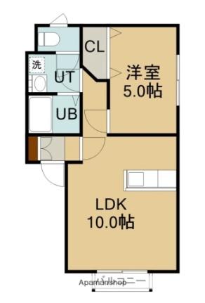 セゾンＹＯＵII 202｜北海道函館市美原２丁目(賃貸アパート1LDK・2階・38.02㎡)の写真 その2