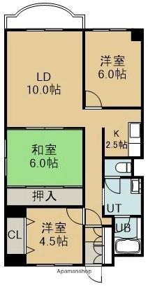 パイオニア美原 405｜北海道函館市美原３丁目(賃貸マンション3LDK・4階・69.54㎡)の写真 その2