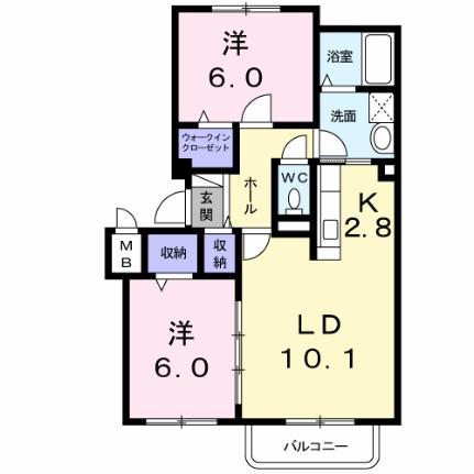 キャトルセゾンＡ 204｜北海道函館市昭和４丁目(賃貸マンション2LDK・2階・58.06㎡)の写真 その2