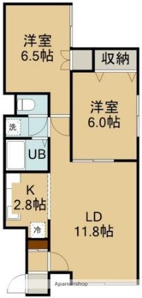 パレーシャルいくた 202｜北海道函館市柏木町(賃貸アパート2LDK・2階・54.65㎡)の写真 その2