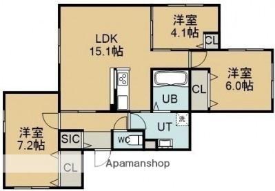 メゾンド214（メゾンドニーイチヨン） 203｜北海道函館市田家町(賃貸マンション3LDK・2階・72.73㎡)の写真 その2