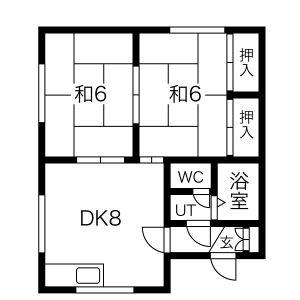 ハイツセブンスリーＢ棟 202｜北海道札幌市豊平区美園七条３丁目(賃貸アパート2DK・2階・33.00㎡)の写真 その2