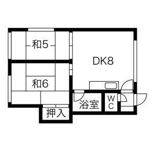 平川マンションＢ 13｜北海道札幌市豊平区美園十条５丁目(賃貸アパート2DK・2階・33.72㎡)の写真 その2