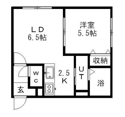 ボヌール月寒 0106｜北海道札幌市豊平区月寒東二条７丁目(賃貸マンション1LDK・1階・31.50㎡)の写真 その2