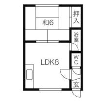 コーポふたば 1 ｜ 北海道札幌市白石区栄通１５丁目（賃貸アパート1DK・1階・28.35㎡） その2