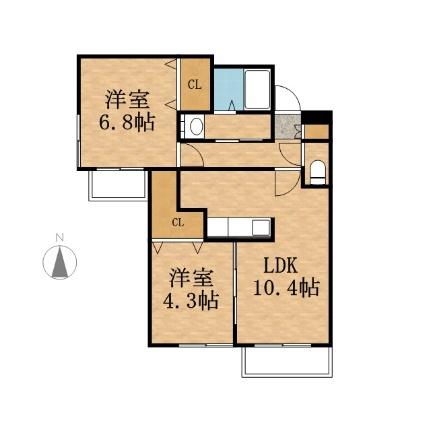 ｂｌａｎｃ 202｜北海道札幌市豊平区平岸一条６丁目(賃貸マンション2LDK・2階・50.36㎡)の写真 その2