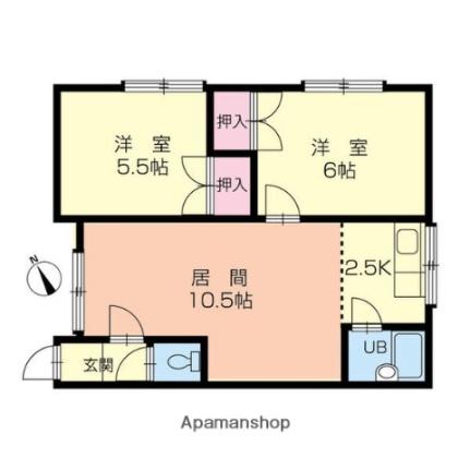 フラワーハイツ 201 ｜ 北海道北広島市西の里北３丁目（賃貸アパート2LDK・2階・50.00㎡） その2