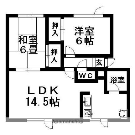 北海道札幌市厚別区厚別南１丁目(賃貸アパート2LDK・3階・52.80㎡)の写真 その2