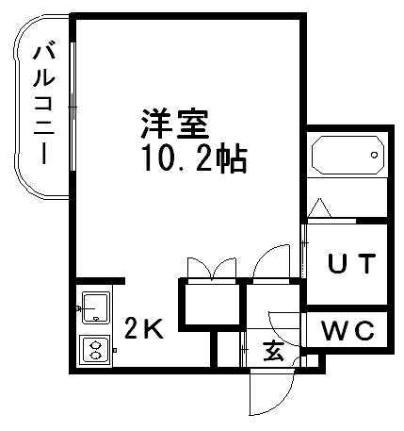 グランバリュー白石 00402｜北海道札幌市白石区南郷通１丁目北(賃貸マンション1K・4階・29.03㎡)の写真 その2