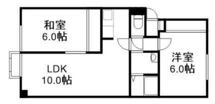 ベルメゾン（菊水元町） 203｜北海道札幌市白石区菊水元町四条２丁目(賃貸アパート2LDK・2階・51.50㎡)の写真 その2