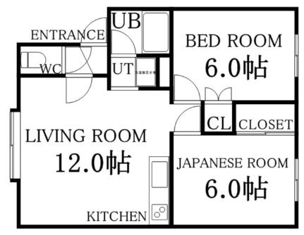 北海道札幌市白石区北郷一条３丁目(賃貸アパート2LDK・2階・51.03㎡)の写真 その2