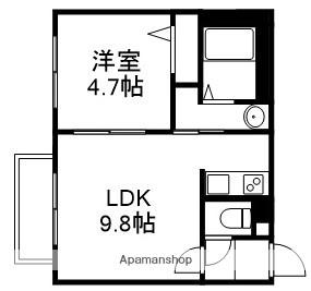 北海道札幌市白石区東札幌二条４丁目(賃貸マンション1LDK・4階・33.00㎡)の写真 その2