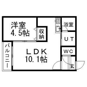 ヴィアーレ平岸 305｜北海道札幌市豊平区平岸二条１１丁目(賃貸アパート1LDK・3階・31.99㎡)の写真 その2