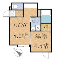 ラパス清田 201 ｜ 北海道札幌市清田区真栄一条１丁目（賃貸アパート1LDK・2階・29.36㎡） その2