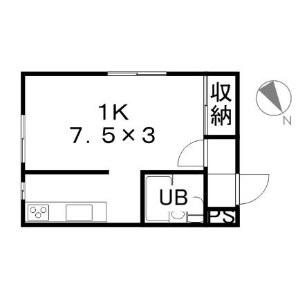 ツインボックスXII 104｜北海道札幌市豊平区月寒東五条７丁目(賃貸アパート1K・2階・23.80㎡)の写真 その2