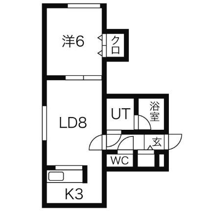 コート西岡4・1 102 ｜ 北海道札幌市豊平区西岡四条１丁目（賃貸アパート1LDK・2階・37.67㎡） その2